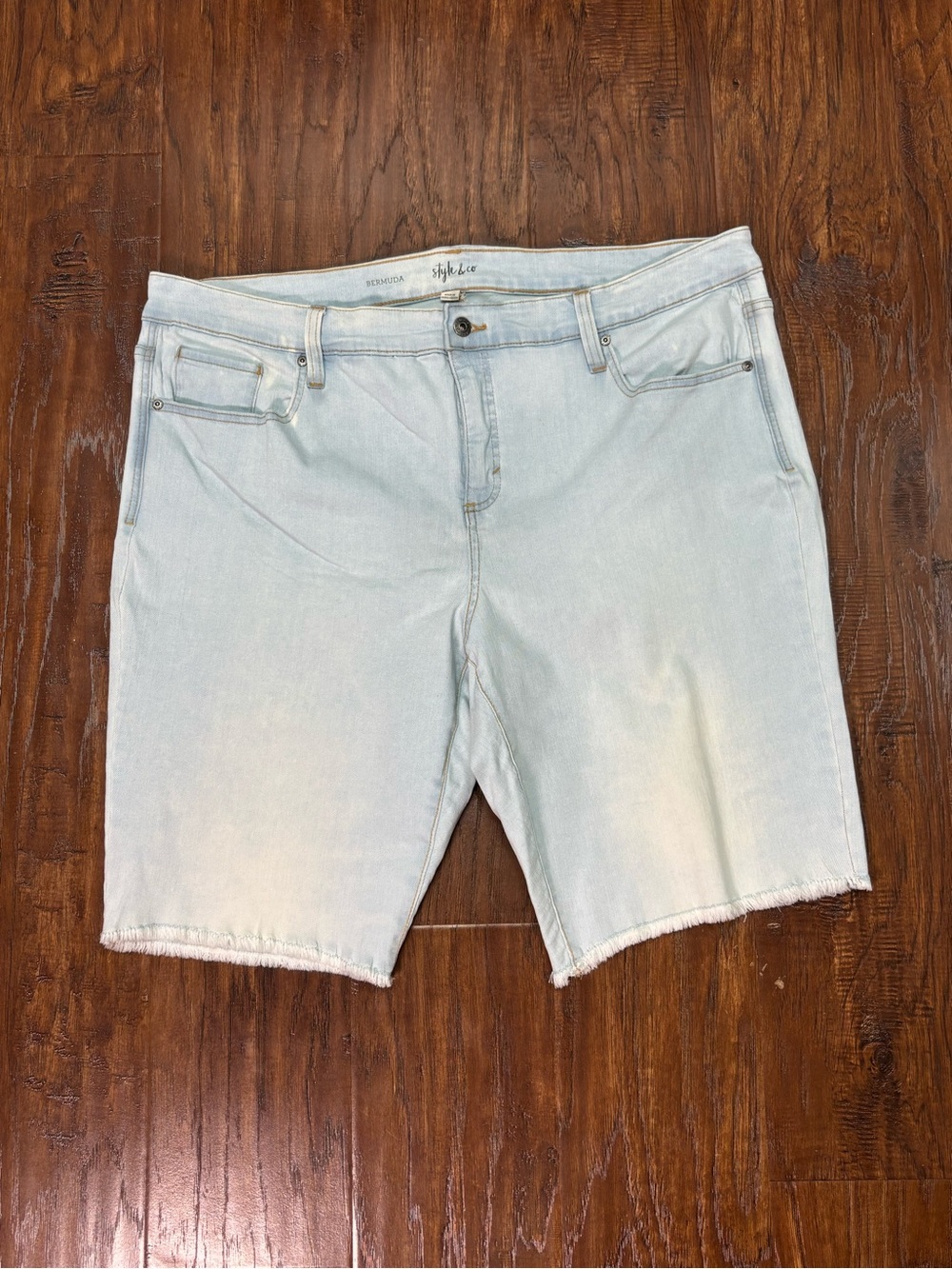 Style & Co. Light Blue Women’s Frayed Hem Denim Shorts